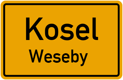 Straßenverzeichnis Kosel Weseby