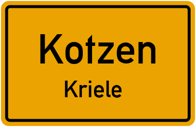Straßenverzeichnis Kotzen Kriele