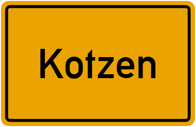 Ortsschild von Gemeinde Kotzen in Brandenburg