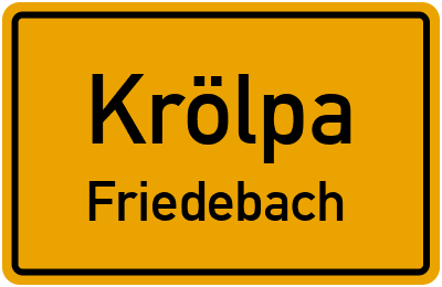 Ortsschild Krölpa Friedebach
