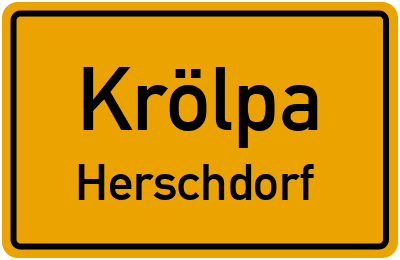 Ortsschild Krölpa Herschdorf