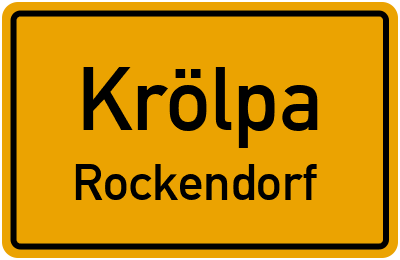 Ortsschild Krölpa Rockendorf