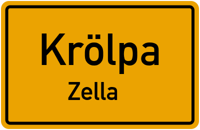 Ortsschild Krölpa Zella