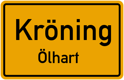Ortsschild Kröning Ölhart