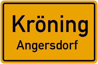 Ortsschild Kröning Angersdorf