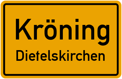 Ortsschild Kröning Dietelskirchen