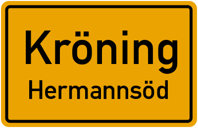 Ortsschild Kröning Hermannsöd