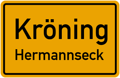 Ortsschild Kröning Hermannseck