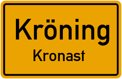 Ortsschild Kröning Kronast