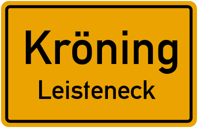 Ortsschild Kröning Leisteneck