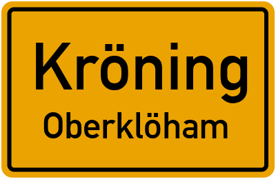 Ortsschild Kröning Oberklöham