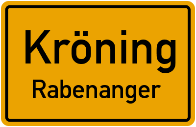 Ortsschild Kröning Rabenanger