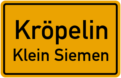 Straßenverzeichnis Kröpelin Klein Siemen