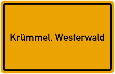 Ortsschild von Gemeinde Krümmel, Westerwald in Rheinland-Pfalz