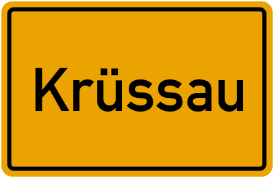 Ortsschild von Gemeinde Krüssau in Sachsen-Anhalt