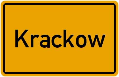 Ortsschild von Krackow in Mecklenburg-Vorpommern
