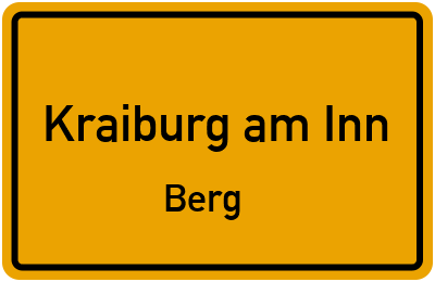Ortsschild Kraiburg am Inn Berg