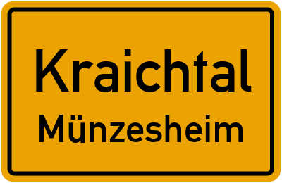 Ortsschild Kraichtal Münzesheim