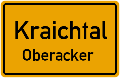 Ortsschild Kraichtal Oberacker
