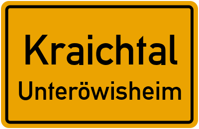 Ortsschild Kraichtal Unteröwisheim