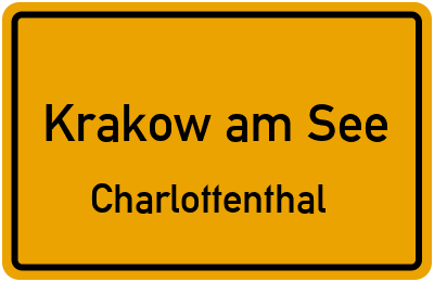 Straßenverzeichnis Krakow am See Charlottenthal