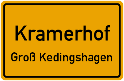 Straßenverzeichnis Kramerhof Groß Kedingshagen