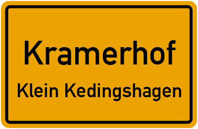 Straßenverzeichnis Kramerhof Klein Kedingshagen