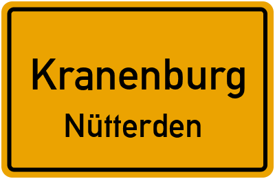 Ortsschild Kranenburg Nütterden