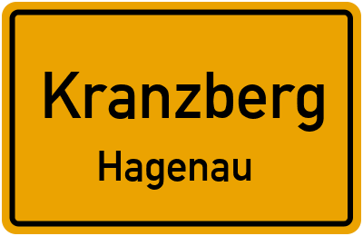 Ortsschild Kranzberg Hagenau