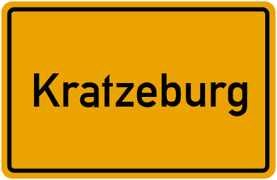 Ortsschild von Kratzeburg in Mecklenburg-Vorpommern