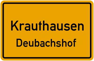 Straßenverzeichnis Krauthausen Deubachshof