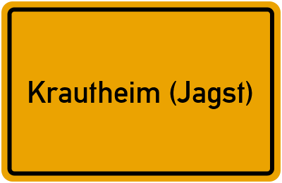 Ortsschild von Stadt Krautheim (Jagst) in Baden-Württemberg