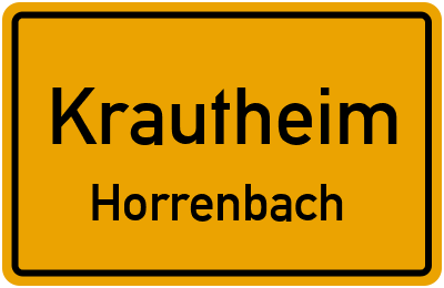 Ortsschild Krautheim Horrenbach