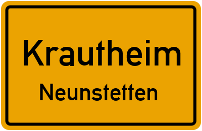 Ortsschild Krautheim Neunstetten