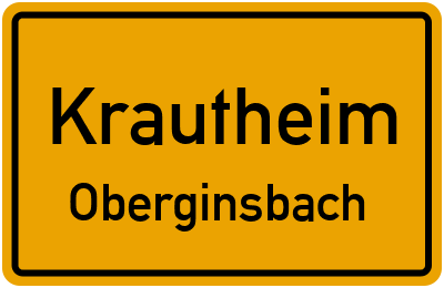 Ortsschild Krautheim Oberginsbach