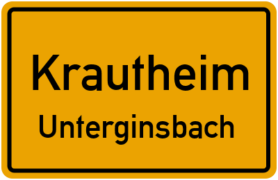 Ortsschild Krautheim Unterginsbach