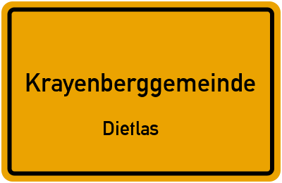 Ortsschild Krayenberggemeinde Dietlas