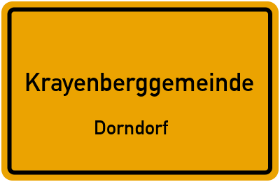 Ortsschild Krayenberggemeinde Dorndorf