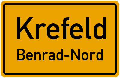 Ortsschild Krefeld Benrad-Nord