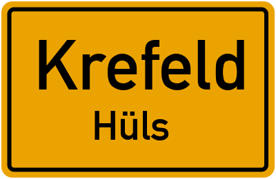 Ortsschild Krefeld Hüls