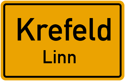Ortsschild Krefeld Linn