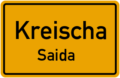Ortsschild Kreischa Saida