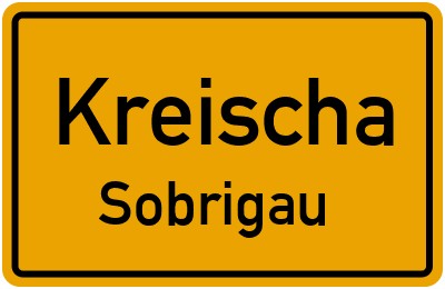 Ortsschild Kreischa Sobrigau