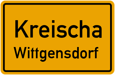 Ortsschild Kreischa Wittgensdorf