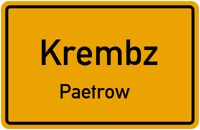 Straßenverzeichnis Krembz Paetrow