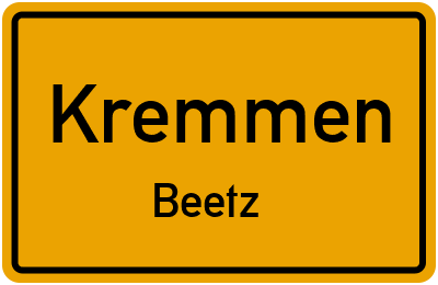 Straßenverzeichnis Kremmen Beetz