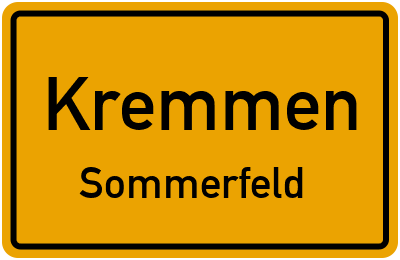 Ortsschild Kremmen Sommerfeld