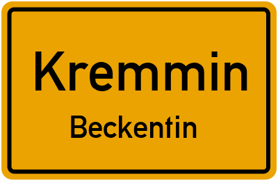 Straßenverzeichnis Kremmin Beckentin