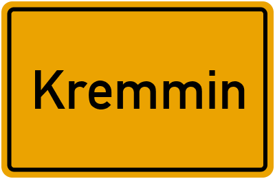 Ortsschild von Kremmin in Mecklenburg-Vorpommern