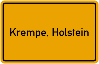 Ortsschild von Stadt Krempe, Holstein in Schleswig-Holstein